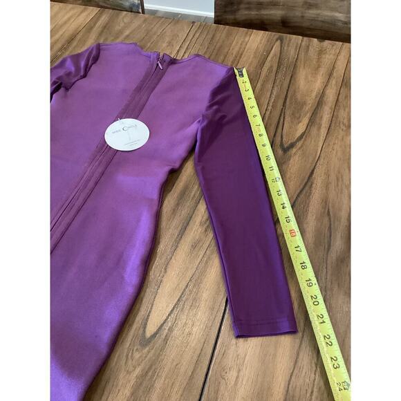 Miss Circle Revolve Purple Bandage Bodycon long sleeve mini Dress Mesh small - Picture 11 of 13